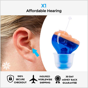 X1 Invisible Hearing Aid - HearGlow